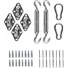 LITZEE Kit De Fixation Voile D'ombrage - Acier Inoxydable 304 Kit Accessoires De Fixation De Matériel Pour Voile D'ombrage, Toile D'ombrage Triangulaire, Carré