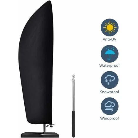 Housse De Parasol 210D Tissu Oxford Imperméable Et Anti-poussière 265x40/70/50cm 1 Housse De Parasol 210D Tissu Oxford Imperméable Et Anti-poussière 265x40/70/50cm