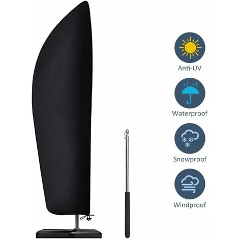 Housse De Parasol 210D Tissu Oxford Imperméable Et Anti-poussière 265x40/70/50cm 2 Housse De Parasol 210D Tissu Oxford Imperméable Et Anti-poussière 265x40/70/50cm – Image 2