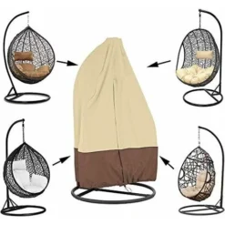 420D Housse De Protection Pour Fauteuil Suspendu Avec Fermeture éclair Oxford 190 X 115 Cm/232 Cm X 203 Cm Housse De Protection étanche Pour Meubles De Jardin Et D'extérieur 190 X 115 Cm( Einzelsitz） -Promos Jardin Lumi Magasin 28542691 3