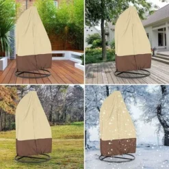 420D Housse De Protection Pour Fauteuil Suspendu Avec Fermeture éclair Oxford 190 X 115 Cm/232 Cm X 203 Cm Housse De Protection étanche Pour Meubles De Jardin Et D'extérieur 190 X 115 Cm( Einzelsitz） -Promos Jardin Lumi Magasin 28542691 5