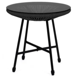 Salon De Jardin IZMIR Table Et 2 Fauteuils Oeuf Cordage Noir -Promos Jardin Lumi Magasin 28908918 3