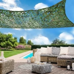 Voile D'ombrage Rectangulaire Design Ombrière Camouflage 3x4 M Treillis Vert -Promos Jardin Lumi Magasin 29549255 5