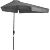 OUTSUNNY Demi Parasol - Parasol De Balcon 5 Entretoises Métal Dim. 2,3L X 1,3l X 2,49H M Polyester Haute Densité Gris