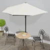 Parasol De Balcon Avec Mât En Aluminium Sable 300x150 Cm Demi