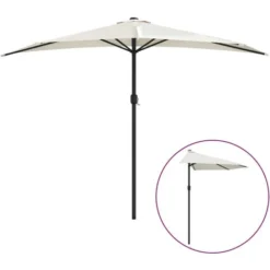 Parasol De Balcon Avec Mât En Aluminium Sable 300x150 Cm Demi -Promos Jardin Lumi Magasin 29823939 2