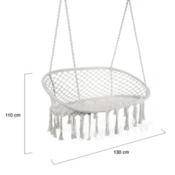 Banc Suspendu Bohème Design Macramé Balancelle 2 Places -Promos Jardin Lumi Magasin 30047165 4