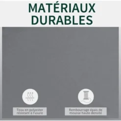 OUTSUNNY Coussins De Banc De Jardin Déhoussables - Coussins Balancelle - Lot De 2 - Dim. 120L X 50l Cm - Rembourrage 5 Cm - Cordons D'attache - Polyester Gris -Promos Jardin Lumi Magasin 30108435 4