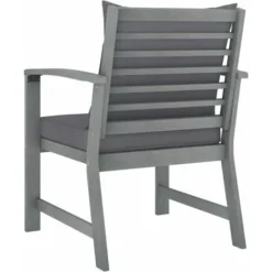 Chaises De Jardin 2 Pcs Avec Coussins Gris Foncé Bois D'acacia VidaXL -Promos Jardin Lumi Magasin 30512872 4