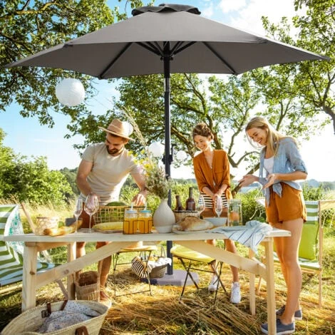 KINGSLEEVE® Parasol Inclinable Ø 200cm Parasol En Aluminium Avec Manivelle Protection Solaire Jardin Terrasse Extérieur Anthracite 2 KINGSLEEVE® Parasol Inclinable Ø 200cm Parasol En Aluminium Avec Manivelle Protection Solaire Jardin Terrasse Extérieur Anthracite – Image 2