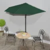 Parasol De Balcon Avec Mât En Aluminium Vert 270x135 Cm Demi