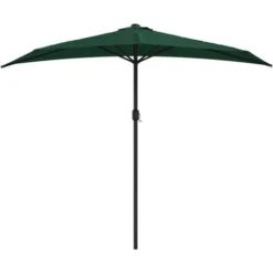 Parasol De Balcon Avec Mât En Aluminium Vert 270x135 Cm Demi 7 Parasol De Balcon Avec Mât En Aluminium Vert 270x135 Cm Demi -Promos Jardin Lumi Magasin 30669761 3