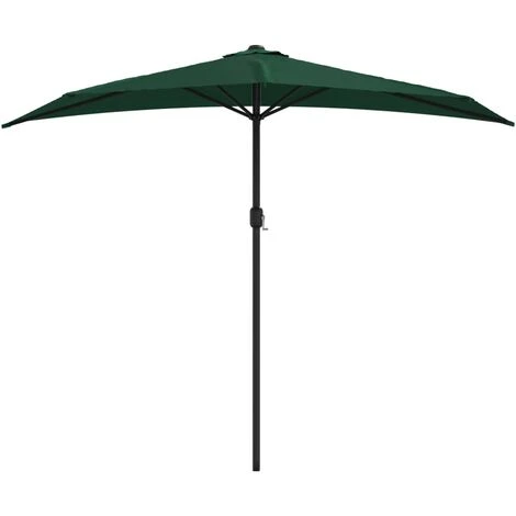 Parasol De Balcon Avec Mât En Aluminium Vert 270x135 Cm Demi 3 Parasol De Balcon Avec Mât En Aluminium Vert 270x135 Cm Demi – Image 3