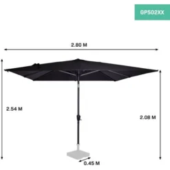 Parasol Inclinable Carré 2,8x2,8m - Voile Protection UV Indice 50+ - Housse De Protection - Anthracite/noir -Promos Jardin Lumi Magasin 30857732 4