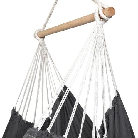 Hamac Siège Suspendu Avec Toile Gris Anthracite 4 Hamac Siège Suspendu Avec Toile Gris Anthracite – Image 4