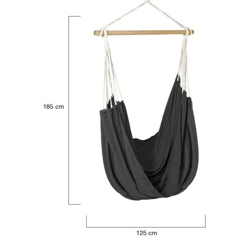 Hamac Siège Suspendu Avec Toile Gris Anthracite 5 Hamac Siège Suspendu Avec Toile Gris Anthracite – Image 5