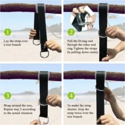 Sangles De Hamac Sangles De Suspension Pour Balançoire, 150cm Sangles Hamac D'extérieur Avec Mousquetons De Sécurité Pour Balançoire D'arbre Et Hamacs Max. -Promos Jardin Lumi Magasin 31550969 3