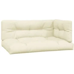 Coussins De Palette 3 Pcs Crème Tissu VidaXL