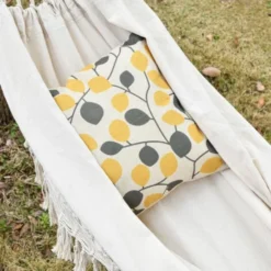 OUTSUNNY Hamac De Voyage Portable Style Bohème Chic Toile De Hamac Dim. Totales 2,88L X 1,5l M Coton Polyester Beige -Promos Jardin Lumi Magasin 32693332 4