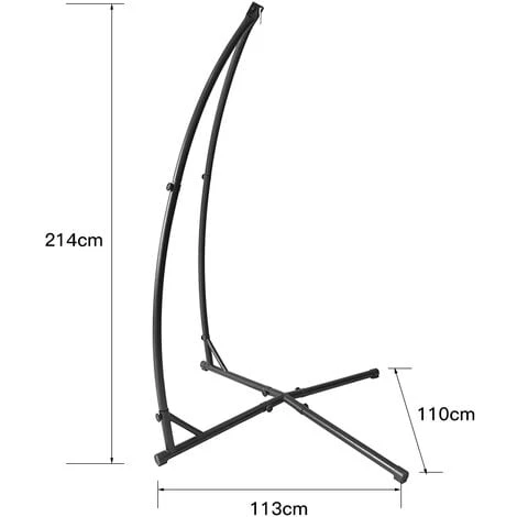 Support Pour Fauteuil Suspendu 215 Cm | Soutien Pour Accrocher Balancelle Et Chaises Suspendues | En Acier Couleur Noir | Poids Max Supporté 120 Kg | Pour Internes Et Externes 2 Support Pour Fauteuil Suspendu 215 Cm | Soutien Pour Accrocher Balancelle Et Chaises Suspendues | En Acier Couleur Noir | Poids Max Supporté 120 Kg | Pour Internes Et Externes – Image 2