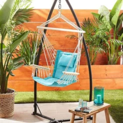 Support Pour Fauteuil Suspendu 215 Cm | Soutien Pour Accrocher Balancelle Et Chaises Suspendues | En Acier Couleur Noir | Poids Max Supporté 120 Kg | Pour Internes Et Externes 9 Support Pour Fauteuil Suspendu 215 Cm | Soutien Pour Accrocher Balancelle Et Chaises Suspendues | En Acier Couleur Noir | Poids Max Supporté 120 Kg | Pour Internes Et Externes -Promos Jardin Lumi Magasin 33222109 5