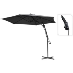 Parasol Suspendu Gris Foncé 300 Cm ProGarden