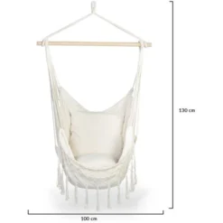 Fauteuil Suspendu BALI 2 Coussins écru 8 Fauteuil Suspendu BALI 2 Coussins écru -Promos Jardin Lumi Magasin 33442068 4
