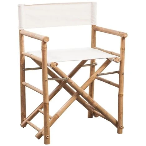 Chaise Pliable 2 Pcs Bambou Et Toile VidaXL 2 Chaise Pliable 2 Pcs Bambou Et Toile VidaXL – Image 2