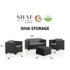 Diva Storage: Salon De Jardin 4 Places En Résine Injectée. Finition Résine Tressée Avec Coffre De Rangement -Promos Jardin Lumi Magasin 34914029 5