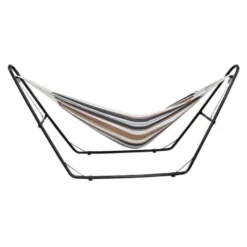 Hamac, Lit Suspendu, Marron, Avec Support Type-H, Brésilien, Coton, Capacité: Pour 2 Personnes