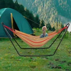 Hamac, Lit Suspendu, Rouge, Coton, Brésilien, Avec Support Type-H, Capacité: Pour 2 Personnes 8 Hamac, Lit Suspendu, Rouge, Coton, Brésilien, Avec Support Type-H, Capacité: Pour 2 Personnes -Promos Jardin Lumi Magasin 35074783 4