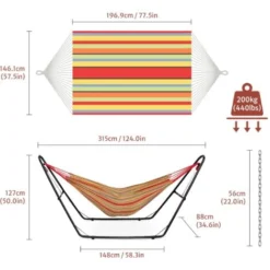 Hamac, Lit Suspendu, Rouge, Coton, Brésilien, Avec Support Type-H, Capacité: Pour 2 Personnes 9 Hamac, Lit Suspendu, Rouge, Coton, Brésilien, Avec Support Type-H, Capacité: Pour 2 Personnes -Promos Jardin Lumi Magasin 35074783 5