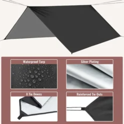 Hamac Avec Moustiquaire Et Bâche, 300 Kg Capacité De Charge, 260x140cm Hamac, 300×300 Cm Camping Bâche, Pour LRandonnée, Activités Extérieures (Orange/Noir) 8 Hamac Avec Moustiquaire Et Bâche, 300 Kg Capacité De Charge, 260x140cm Hamac, 300×300 Cm Camping Bâche, Pour LRandonnée, Activités Extérieures (Orange/Noir) -Promos Jardin Lumi Magasin 35074885 4