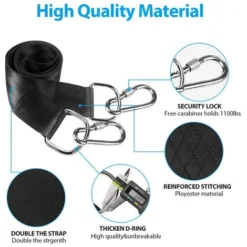 Kit De Sangles De Balançoire D'arbre, Avec Deux Mousquetons En Acier Inoxydable, Adapté Pour Le Cintre De Pneu, De Porche, D'extérieur Et De Balançoire Pour Bébé -Promos Jardin Lumi Magasin 36846606 3