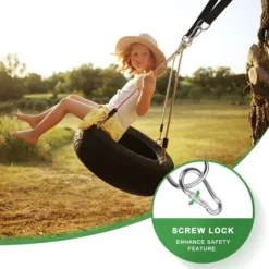 Kit De Sangles De Balançoire D'arbre, Avec Deux Mousquetons En Acier Inoxydable, Adapté Pour Le Cintre De Pneu, De Porche, D'extérieur Et De Balançoire Pour Bébé -Promos Jardin Lumi Magasin 36846606 5