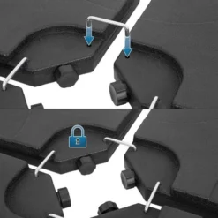 Lot De 4 Supports Poids De Parasol Rempli De L'eau 60 L Ou Sable 80 Kg + Poignée -Promos Jardin Lumi Magasin 37218589 3