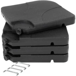 Lot De 4 Supports Poids De Parasol Rempli De L'eau 60 L Ou Sable 80 Kg + Poignée -Promos Jardin Lumi Magasin 37218589 5