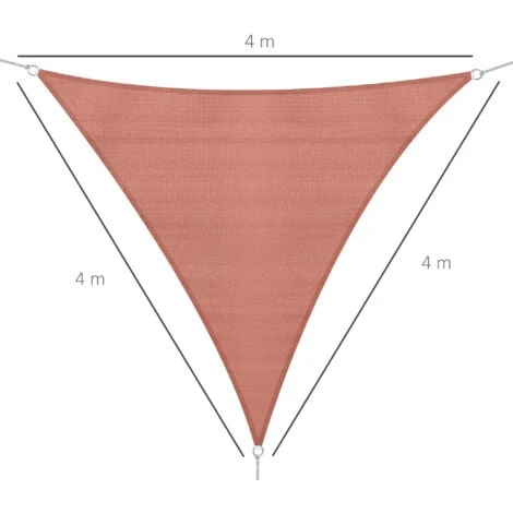 OUTSUNNY Voile D'ombrage Triangulaire Grande Taille 4 X 4 X 4 M Polyéthylène Haute Densité Résistant Aux UV Rouille 3 OUTSUNNY Voile D'ombrage Triangulaire Grande Taille 4 X 4 X 4 M Polyéthylène Haute Densité Résistant Aux UV Rouille – Image 3