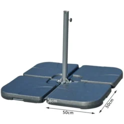 OUTSUNNY Lot De 4 Poids De Lestage Carré Avec Poignée Pour Parasol 50 X 50 X 8 Cm Polyéthylène Haute Densité Noir -Promos Jardin Lumi Magasin 3734741 3