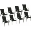 Lot De 8 Chaises MARBELLA En Textilène Noir - Aluminium Gris