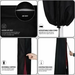 Housse De Parasol Déporté, Étanche, Coupe-Vent, Anti-UV, Robuste Tissu 210D Oxford Housse De Protection Pour Parasol Avec Tige Télescopique (265x40/70/50cm) -Promos Jardin Lumi Magasin 38601283 5