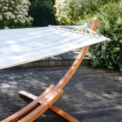 Hamac Sur Pied En Bois Blanc -Promos Jardin Lumi Magasin 4103974 5