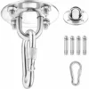 Crochet De Fixation Murale Pour Hamac Suspendu,Yoga,Chaise Accrochante Et Sac De Boxe, Acier Inoxydable Kit De Suspension Trainer Avec Mousqueton Et Vis De Fixation Fontainebleau Argent