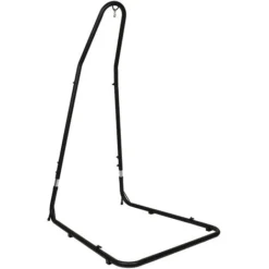 Aqrau Support De Hamac Ou Pour Fauteuil Suspendu Charge Max. 150 KG Hauteur Réglable 200 - 250 CM En Acier Coloris Noir