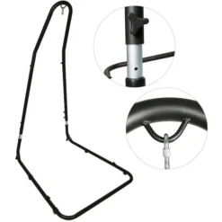 Aqrau Support De Hamac Ou Pour Fauteuil Suspendu Charge Max. 150 KG Hauteur Réglable 200 - 250 CM En Acier Coloris Noir -Promos Jardin Lumi Magasin 45329998 3