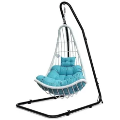 Aqrau Support De Hamac Ou Pour Fauteuil Suspendu Charge Max. 150 KG Hauteur Réglable 200 - 250 CM En Acier Coloris Noir -Promos Jardin Lumi Magasin 45329998 4