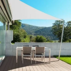 Voile D'ombrage Hydrofuge Blanc 3 X 3 X 3 M -Promos Jardin Lumi Magasin 46918042 4