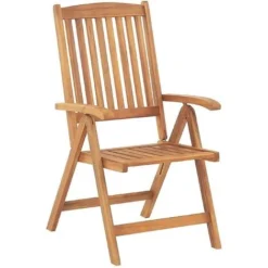 Lot De 2 Chaises Pliantes En Bois D'Acacia Clair Avec Coussins Blanc Cassé Java -Promos Jardin Lumi Magasin 48056775 4