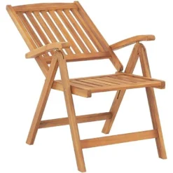 Lot De 2 Chaises Pliantes En Bois D'Acacia Clair Avec Coussins Blanc Cassé Java -Promos Jardin Lumi Magasin 48056775 5