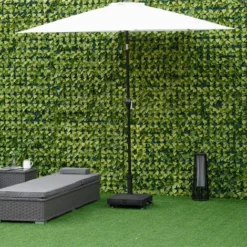 OUTSUNNY Pied De Parasol Base De Lestage Parasol Carré HDPE Surface Granuleuse Noir -Promos Jardin Lumi Magasin 48869824 4